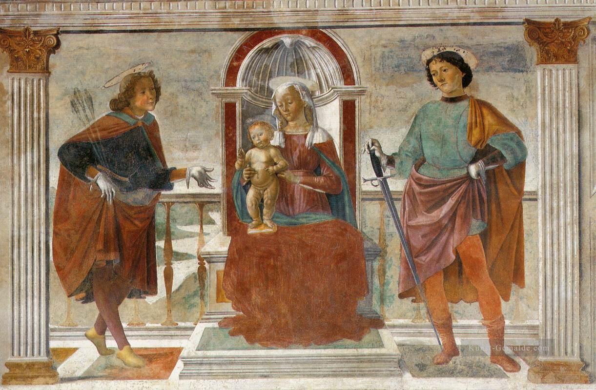Madonna und Kind mit St Sebastian und St Julian Florenz Renaissance Domenico Ghirlandaio Ölgemälde